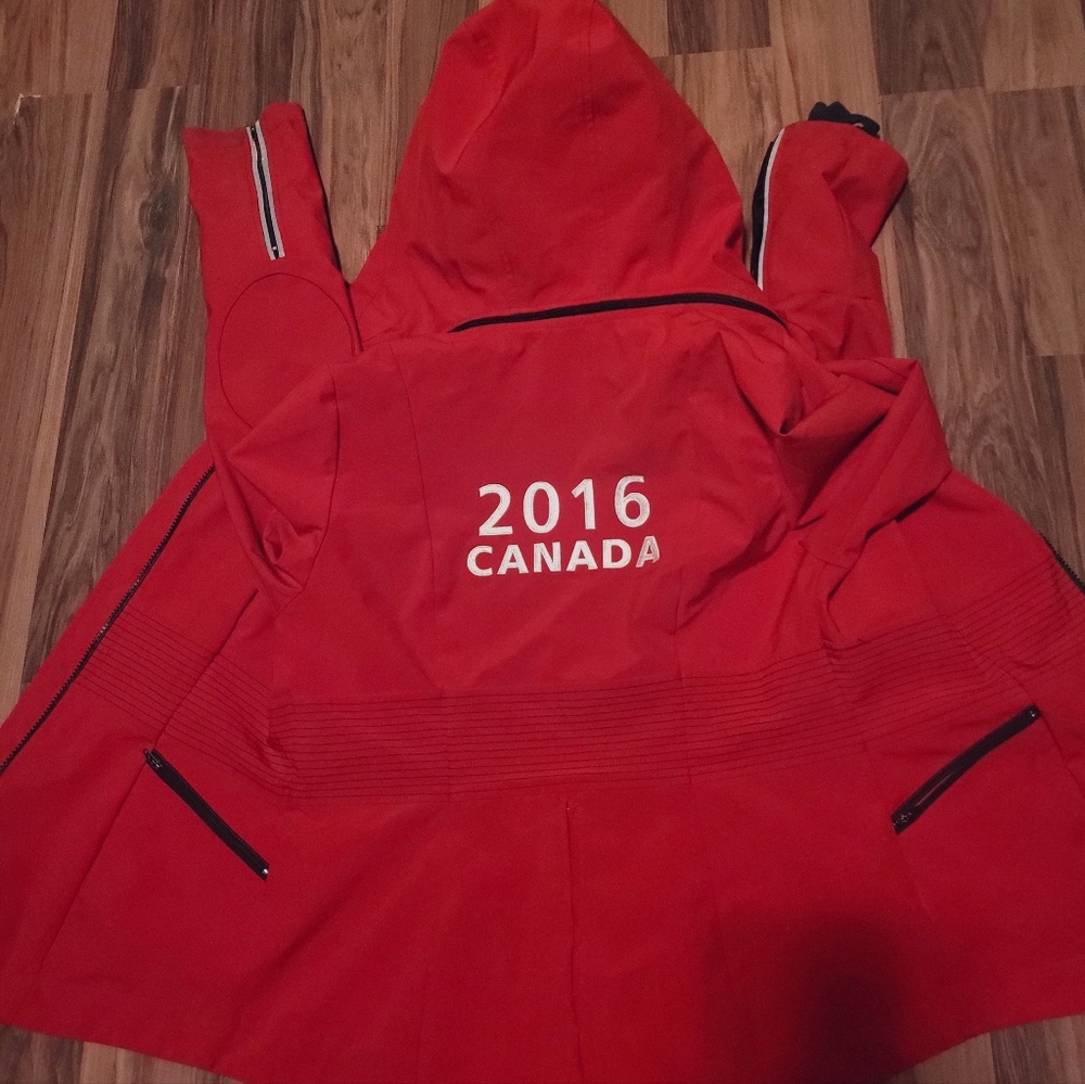 Noel Asmar Red and Black Equestrian Team Canada Jacket Size Medium.